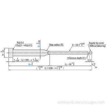 Rectangular DIN Mold Ejector Pins 65 Mn , SUJ2 , HSS for Pl